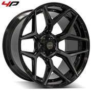 4P06 Gloss Black Brushed with Tinted Clear