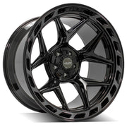 4PLAY 4P55 22x12 5x127 + 5x139.7 -44et Gloss Black Brushed with Tinted Clear Wheel SET