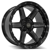 4PLAY 4P63 22x10 5x127 + 5x139.7 -18et Gloss Black Brushed with Tinted Clear Wheel SET