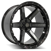 4PLAY 4P63 24x12 6x135 + 6x139.7 -44et Gloss Black Brushed with Tinted Clear Wheel SET