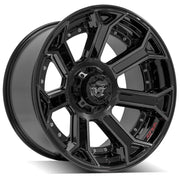 4PLAY 4P70 22x12 5x127 + 5x139.7 -44et Gloss Black Brushed with Tinted Clear Wheel SET