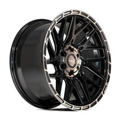4PLAY 4PS28 18x9 6x135 + 6x139.7 18et Gloss Black Brushed with Tinted Clear Wheel SET