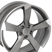 OE Wheels AU29 19x8.5 5x112 35et Gloss Gunmetal Machined Wheel SET