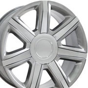 OE Wheels CA87 22x9 6x139.7 31et Gloss Hyper Silver with Chrome Insert Wheel SET