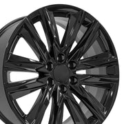 OE Wheels CA91 22x9 6x139.7 28et Gloss Black Wheel SET
