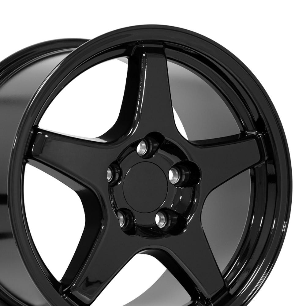 CV01 17x9.5 and 17x11 Black Corvette C4 ZR1 Replica Staggered