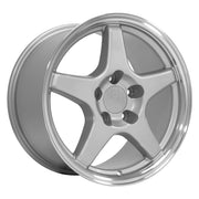 OE Wheels CV01 17x9.5 / 17x11 5x120.65 Gloss Silver Machined Lip Staggered Wheel SET
