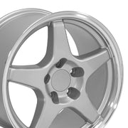 OE Wheels CV01 17x9.5 / 17x11 5x120.65 Gloss Silver Machined Lip Staggered Wheel SET