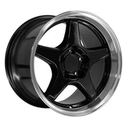OE Wheels CV01 17x9.5 / 17x11 5x120.65 Gloss Black Machined Lip Staggered Wheel SET