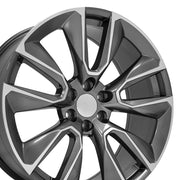 OE Wheels CV32 24x10 6x139.7 28et Gloss Gunmetal Machined Wheel SET