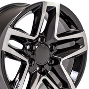 OE Wheels CV34 18x8.5 6x139.7 26et Gloss Black Machined Wheel SET