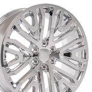 OE Wheels CV37 22x9 6x139.7 28et Chrome Wheel SET