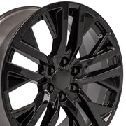 OE Wheels CV38 22x9 6x139.7 28et Gloss Black Wheel SET