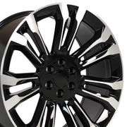 OE Wheels CV43 24x10 6x139.7 24et Gloss Black Machined Wheel SET
