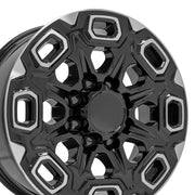 OE Wheels CV64 20x8.5 8x165.1 12et Gloss Black Machined Wheel SET