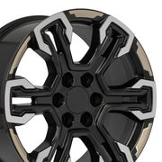 OE Wheels CV65 20x9 6x139.7 26et Satin Black Machined Face - Two Tone Wheel SET