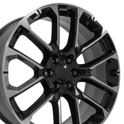 OE Wheels CV67 24x10 6x139.7 28et Gloss Black Machined Wheel SET