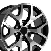 OE Wheels CV92 20x9 6x139.7 27et Gloss Black Machined Wheel SET