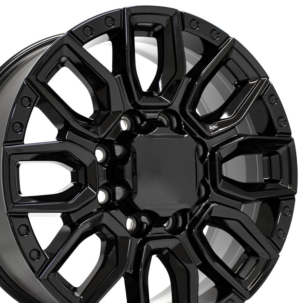 20-inch Black Rims fit GMC Sierra 2500-3500 - CV97B 20x8.5 Replica