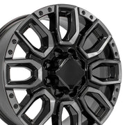 OE Wheels CV97 20x8.5 8x180 47et Gloss Black with Milled Edge with Tinted Clear Wheel SET