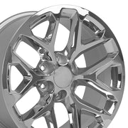 OE Wheels CV98 20x9 6x139.7 24et Chrome Wheel SET