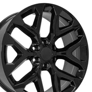 OE Wheels CV98 22x9 6x139.7 24et Gloss Black Wheel SET
