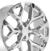 OE Wheels CV98 24x10 6x139.7 24et Chrome Wheel SET