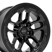 DEFIANT DF01 17x8.5 5x127 12et Satin Black Wheel SET (5)