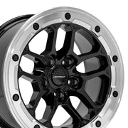 DEFIANT DF01 17x8 5x127 12et Gloss Black Machined Wheel SET (5)