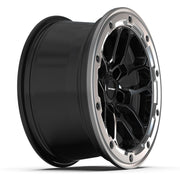 DEFIANT DF01 17x8 5x127 12et Gloss Black Machined Wheel SET (5)