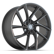 DEFIANT DF06 20x9 / 20x10 5x120 Dark Satin Charcoal Staggered Wheel SET