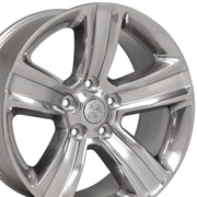 OE Wheels DG65 20x9 5x139.7 19et Gloss Silver with Polished Face Wheel SET