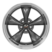 OE Wheels FR01 18x9 / 18x10 5x114.3 Gloss Anthracite Machined Lip Staggered Wheel SET
