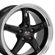 OE Wheels FR04 17x9 5x114.3 24et Gloss Black Machined Lip Wheel SET
