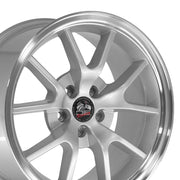 OE Wheels FR05 18x9 5x114.3 24et Gloss Silver Machined Lip Wheel SET