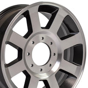 OE Wheels FR78 20x8 8x170 40et Satin Black Machined Wheel SET