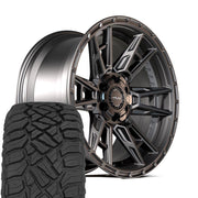 4PLAY 4PS20 20x9 6x135 + 6x139.7 Satin Black Wheels 275-55-20 Sailun TerraMax RT Tires SET
