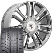 OE Wheels CA83 22x9 6x139.7 Chrome Wheels 285-45-22 Goodyear Eagle Sport Tires SET