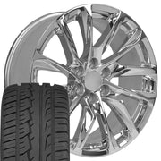 OE Wheels CA90 22x9 6x139.7 Chrome Wheels 285-45-22 Ironman iMove GEN 2 SUV Tires SET
