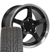 OE Wheels CV05 17x9.5 5x120.65 Gloss Black Machined Lip Wheels 275-40-17 Toyo Extensa HP II Tires SET