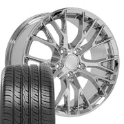 OE Wheels CV22 18x8.5 5x120.65 Chrome Wheels 245-40-18 Ironman iMove GEN 3 Tires SET
