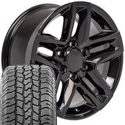 OE Wheels CV34 18x8.5 6x139.7 Gloss Black Wheels 275-65-18 Ironman All Country A/T2 Tires SET