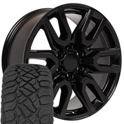 OE Wheels CV36 20x9 6x139.7 Gloss Black Wheels 275-55-20 Sailun TerraMax RT Tires SET