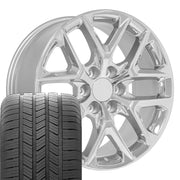 OE Wheels CV62 20x9 6x139.7 Chrome Wheels 275-55-20 Goodyear Eagle LS2 Tires SET