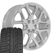 OE Wheels CV62 22x9 6x139.7 Chrome Wheels 285-45-22 Ironman iMove GEN 2 SUV Tires SET