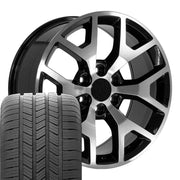 OE Wheels CV92 20x9 6x139.7 Gloss Black Machined Wheels 275-55-20 Goodyear Eagle LS2 Tires SET