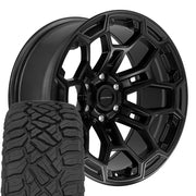 DEFIANT DF03 20x9 6x139.7 Satin Black with Dark Satin Charcoal 2-Tone Wheels 275-55-20 Sailun TerraMax RT Tires SET