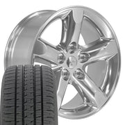OE Wheels DG56 20x9 5x139.7 Polished Wheels 275-55-20 Bridgestone Dueler Alenza HL Plus Tires SET