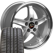 OE Wheels FR04 17x9 5x114.3 Gloss Silver Machined Lip Wheels 245-45-17 Ironman iMove Gen 2 Tires SET