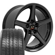 OE Wheels FR06 18x9 5x114.3 Gloss Black Wheels 245-40-18 Ironman iMove GEN 3 Tires SET